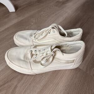 vans old skool rose gold lace up skate sneaker cream women's shoes size 9